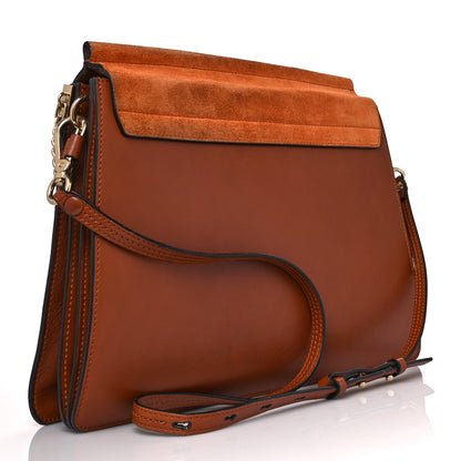 Chloe Suede Calfskin Medium Faye Shoulder Bag Tobacco 3 of 17