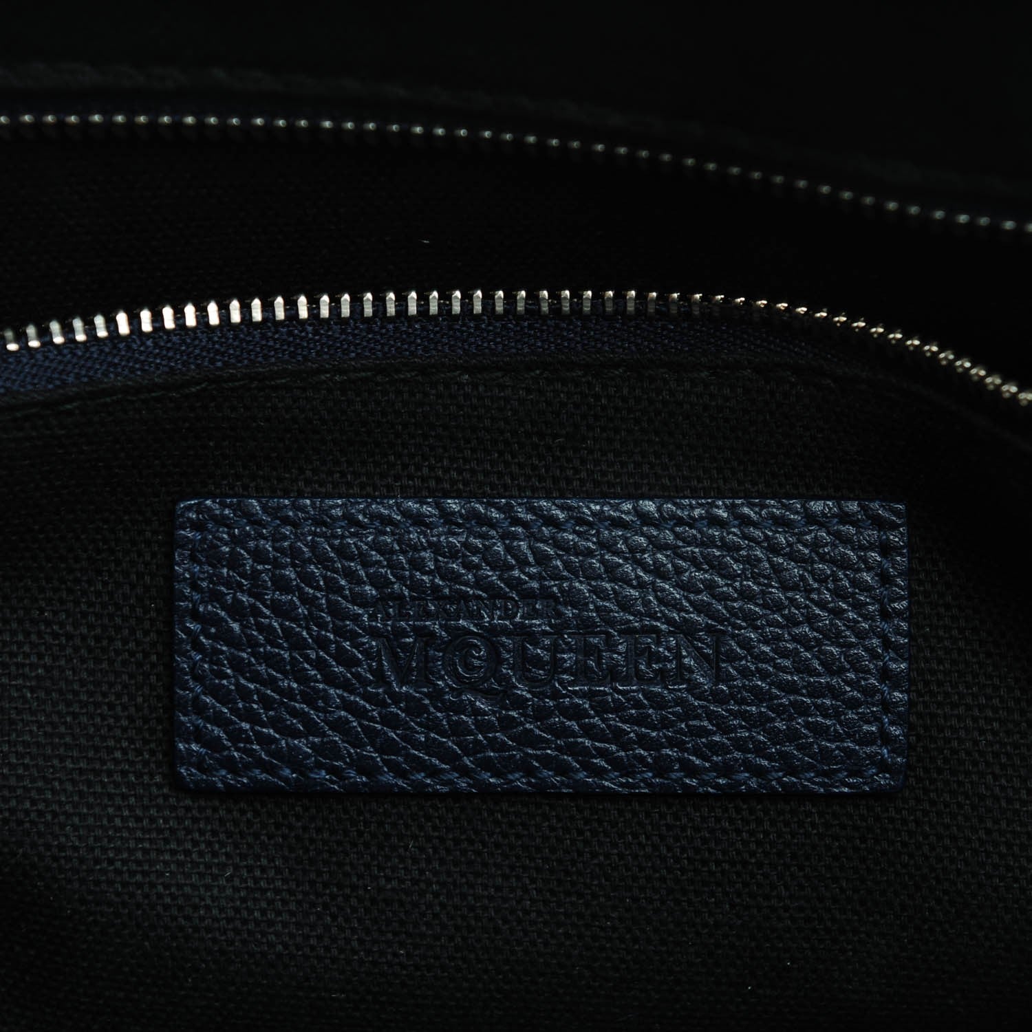 Alexander McQueen Grained Calfskin Small Bi-Color Legend Satchel Navy Black 6 of 8