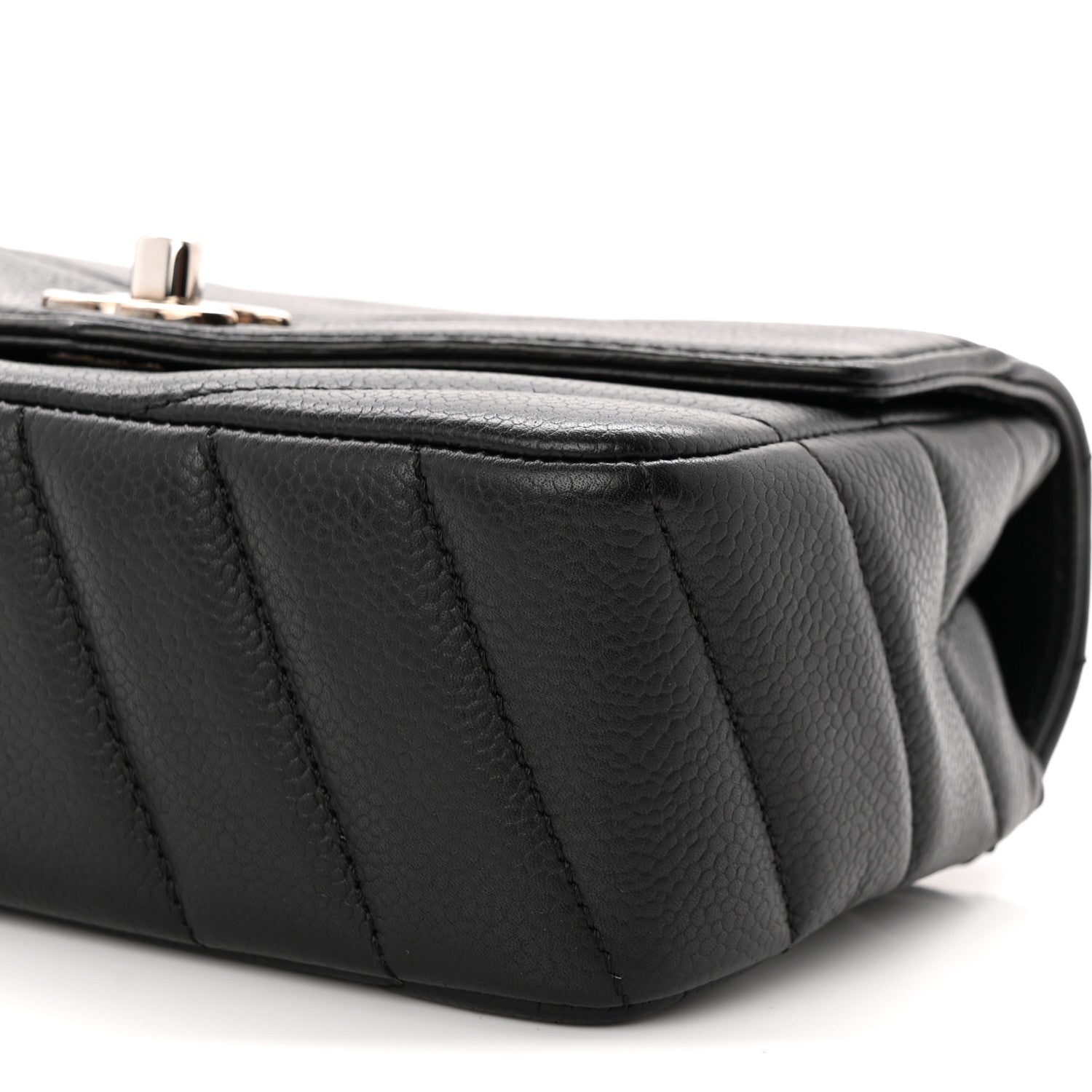 Chanel Caviar Chevron Quilted Small Single Flap Black 10 of 10