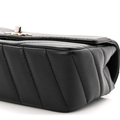 Chanel Caviar Chevron Quilted Small Single Flap Black 10 of 10
