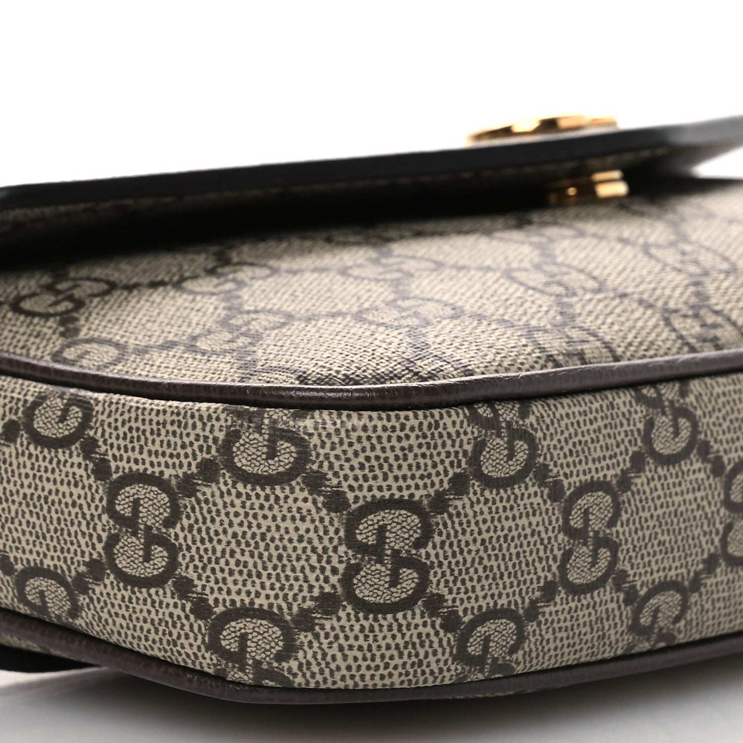 Gucci GG Supreme Monogram Textured Dollar Calfskin Web Mini Ophidia Envelope Shoulder Bag Beige Ebony 9 of 10