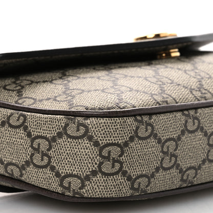 Gucci GG Supreme Monogram Textured Dollar Calfskin Web Mini Ophidia Envelope Shoulder Bag Beige Ebony 9 of 10