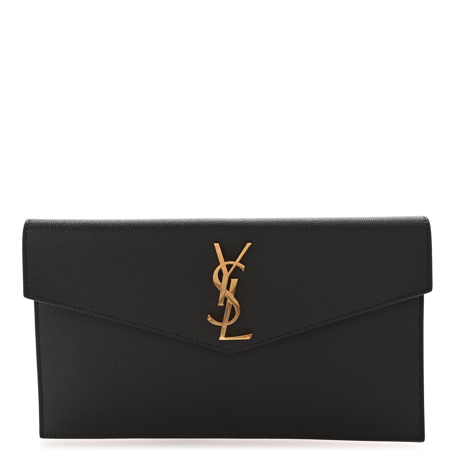 Saint Laurent Grain De Poudre Uptown Pouch Pebble 1 of 6
