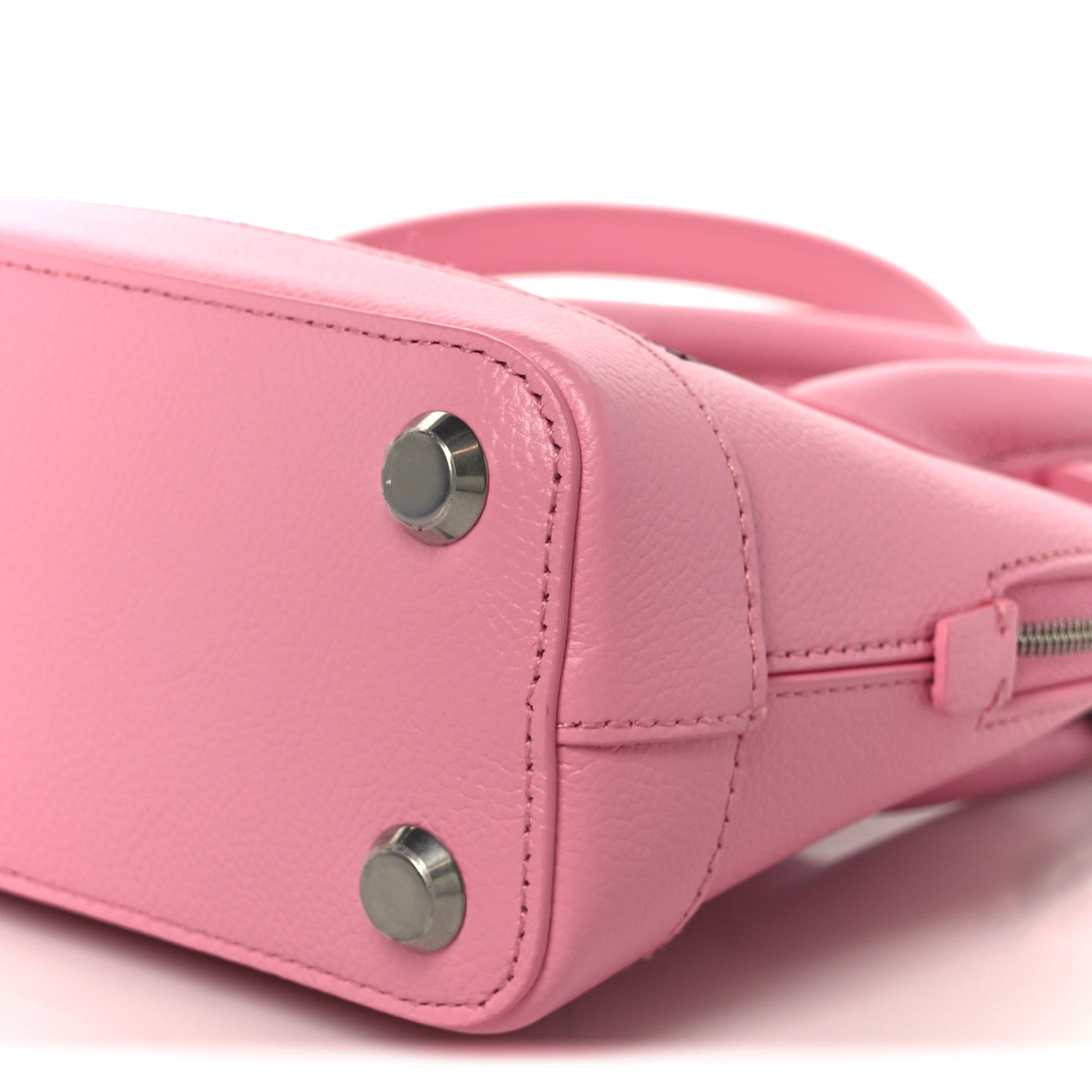 Balenciaga Signature Grained Calfskin Logo XXS Ville Top Handle Bag Rose Bubblegum Black 12 of 12