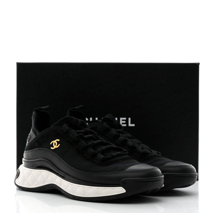 Chanel Velvet Calfskin Mixed Fibers CC Sneakers 38.5 Black 9 of 9
