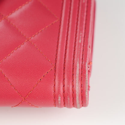 Chanel Lambskin Quilted Boy Large Zip Pocket Wallet Pink 8 of 11