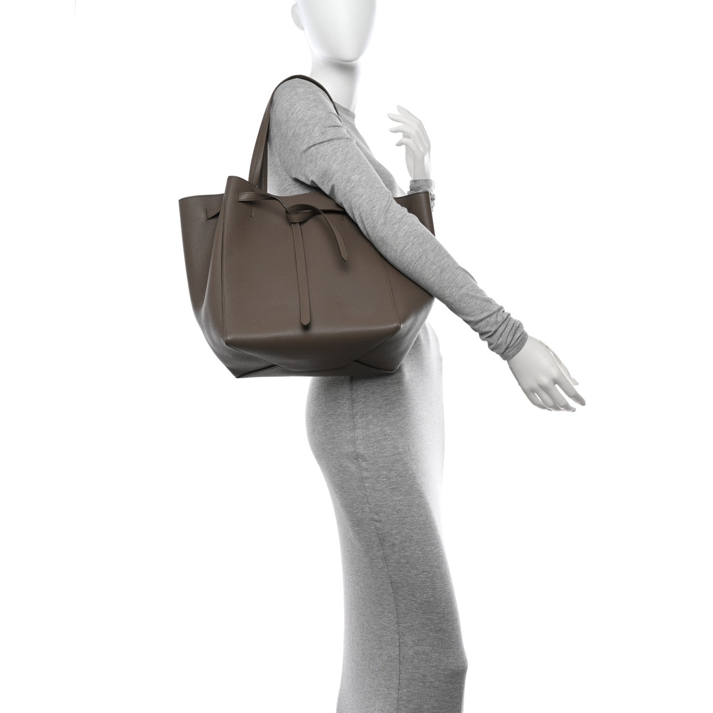 Soft Grained Calfskin Small Belt Cabas Phantom Taupe
