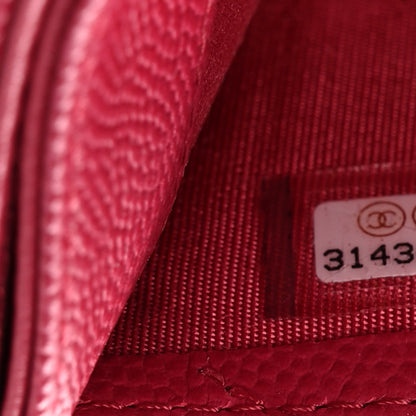 Chanel Caviar Quilted Card Holder Dark Pink 8 of 9