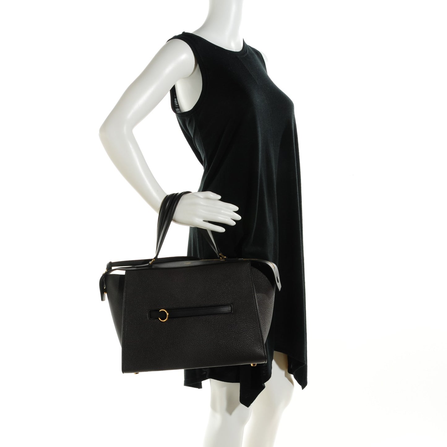 Goatskin Smooth Calfskin Small Ring Bag Dark Taupe