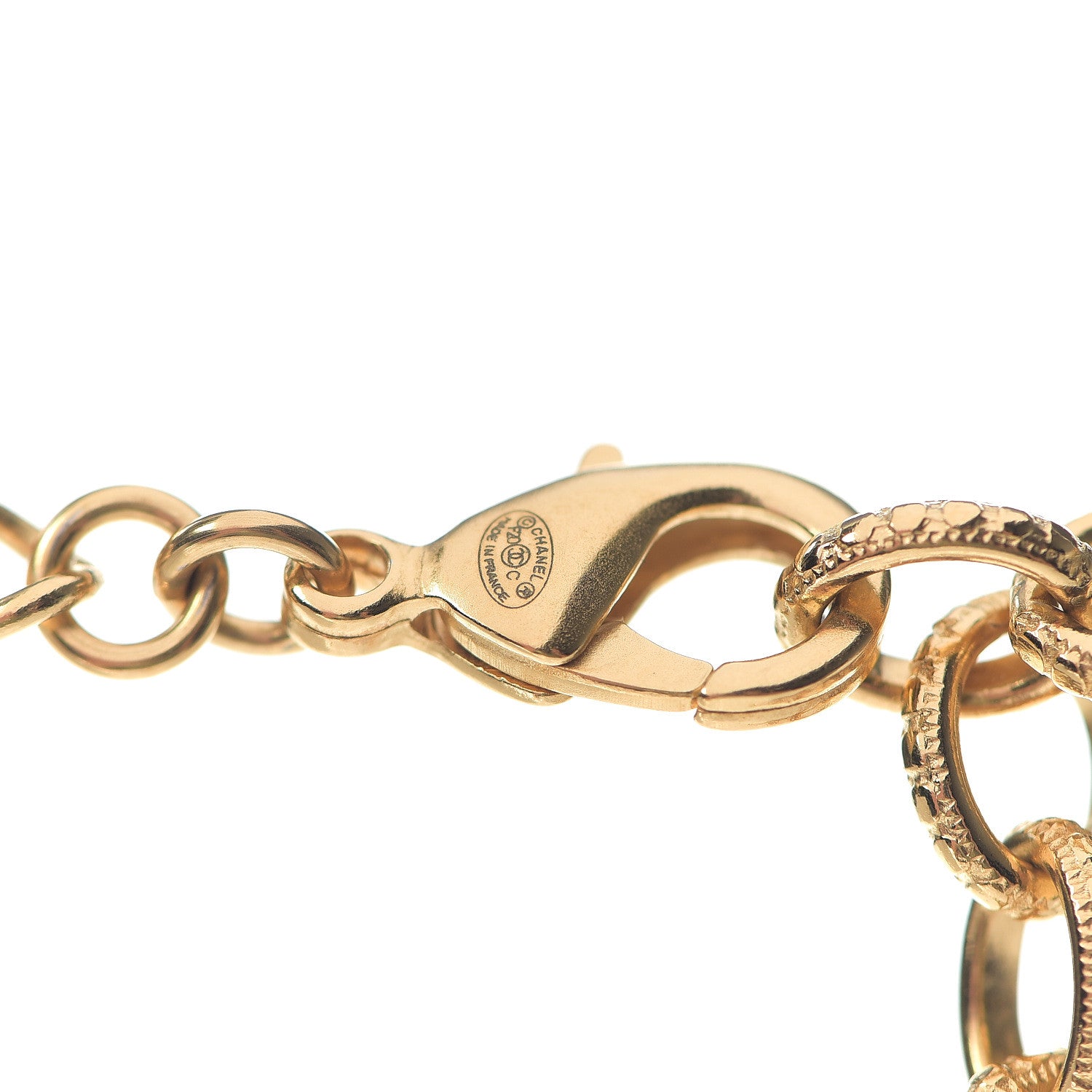 Chanel ID Dog Tag Charm Necklace Gold 4 of 5
