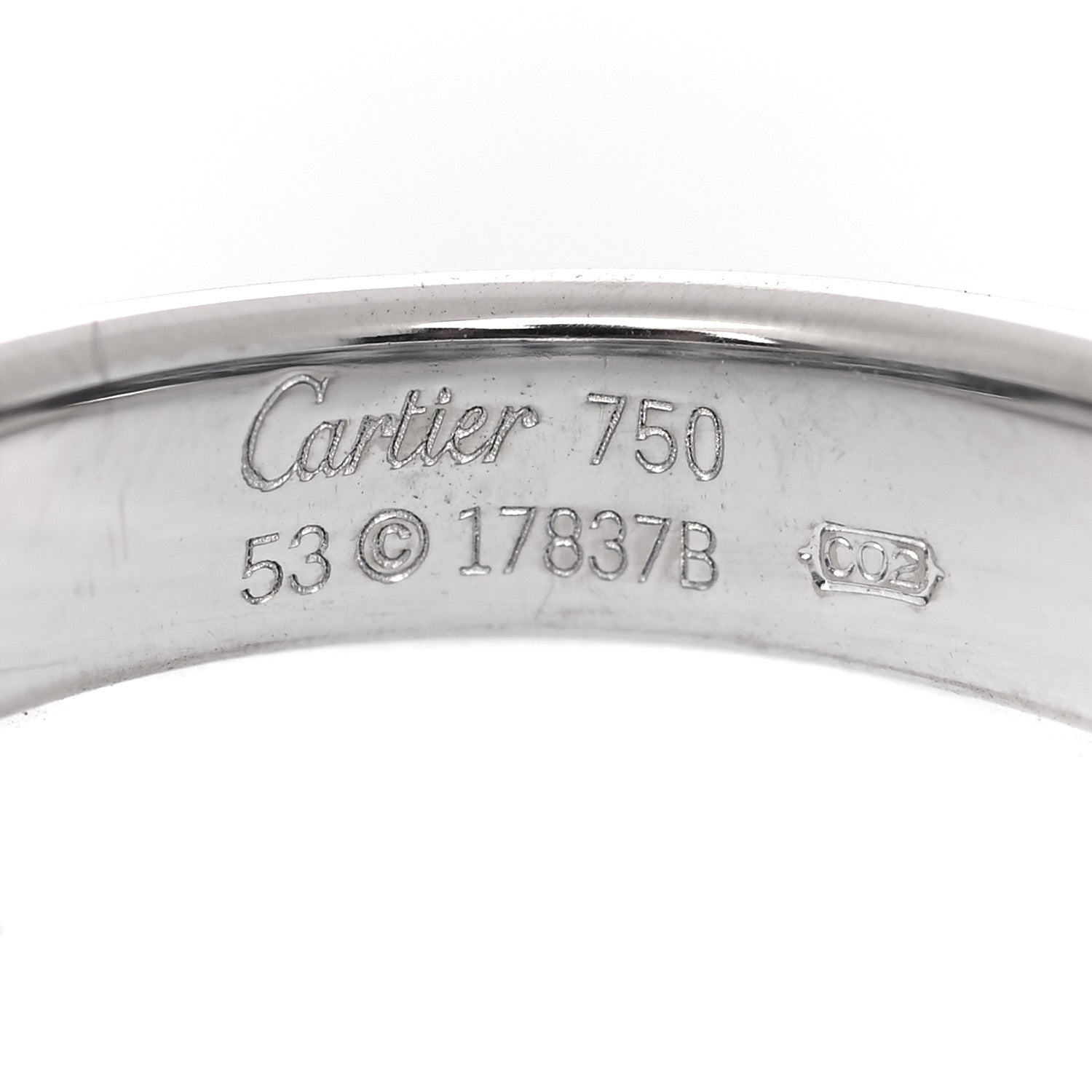 Cartier 18K White Gold Diamond Sapphire 6mm Mimi Ring 53 6.5 4 of 4