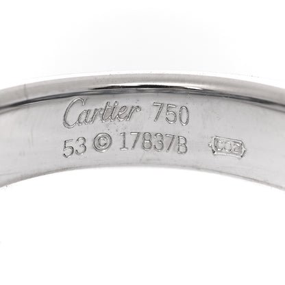 Cartier 18K White Gold Diamond Sapphire 6mm Mimi Ring 53 6.5 4 of 4