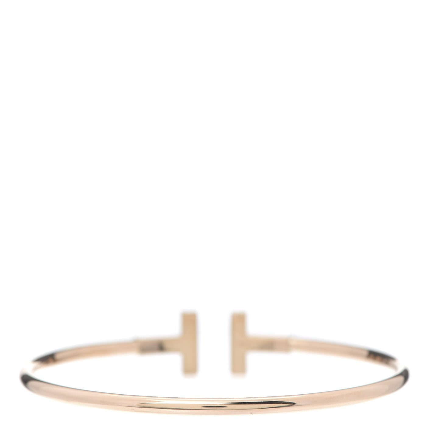 18K Rose Gold Diamond T Wire Bracelet