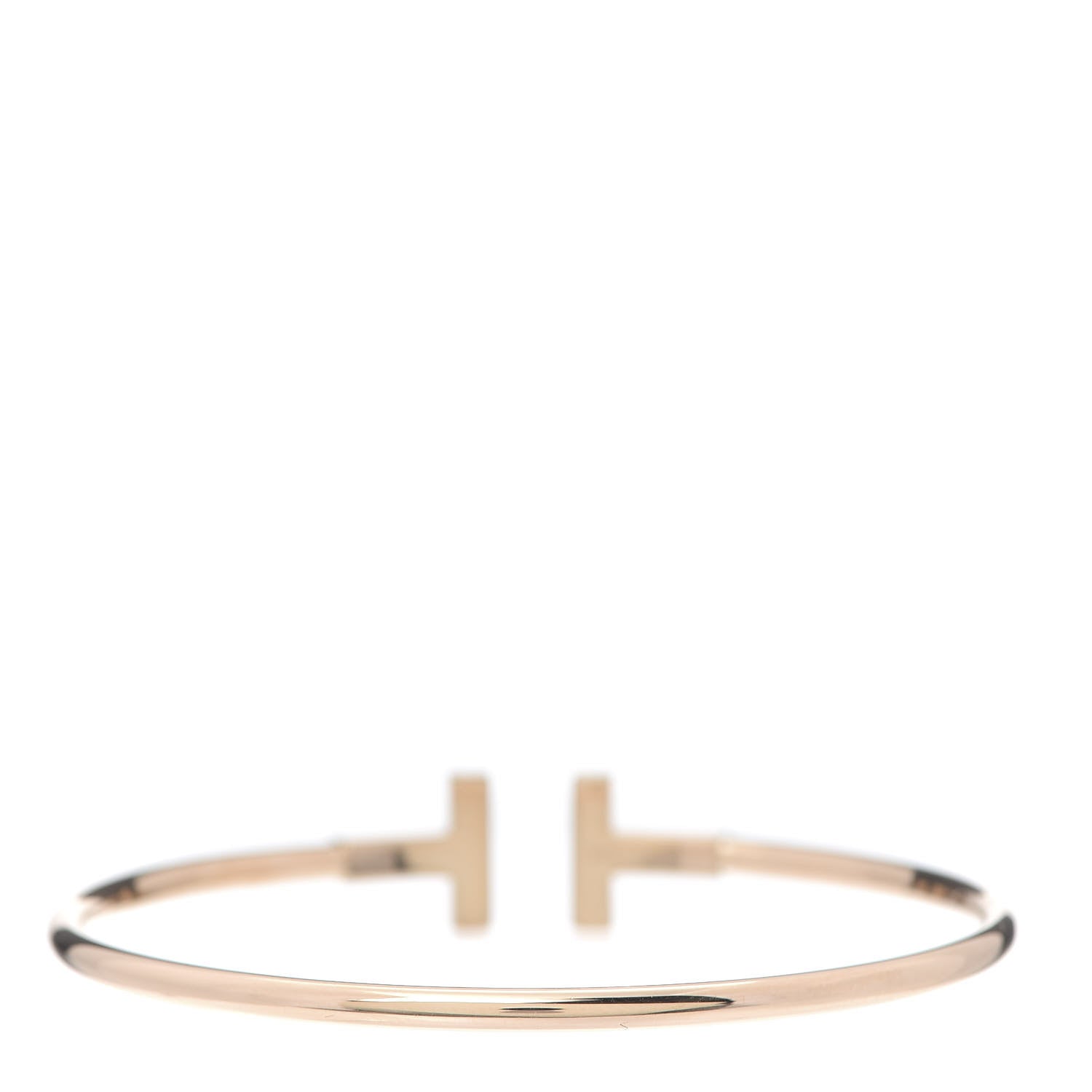 Tiffany 18K Rose Gold Diamond T Wire Bracelet 3 of 5