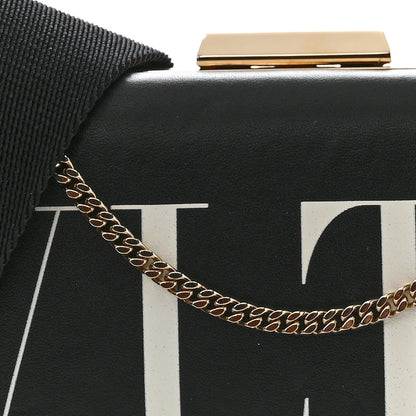 Valentino Garavani Calfskin VLTN Minaudiere Chain Clutch Black 7 of 11