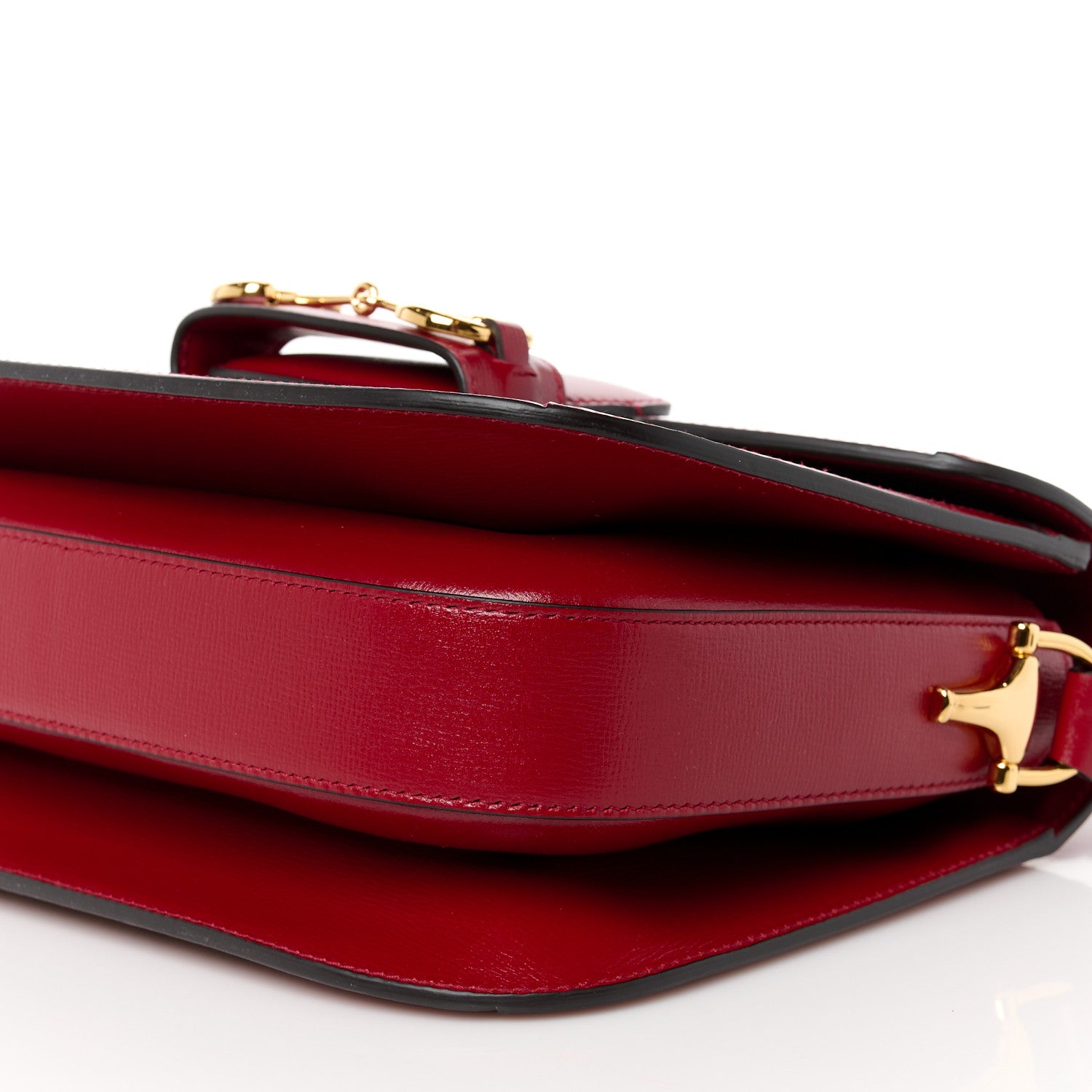 Gucci GG Supreme Monogram Azalea Calfskin Horsebit 1955 Shoulder Bag Beige Ebony New Cherry Red 11 of 11