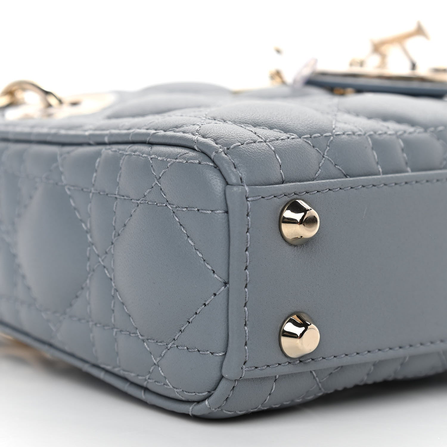 Christian Dior Lambskin Cannage Micro Lady Dior Cloud Blue 9 of 11