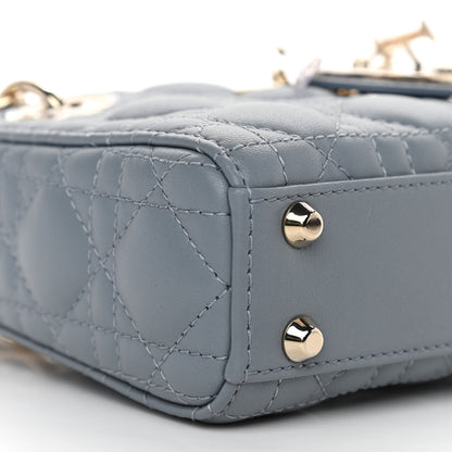 Christian Dior Lambskin Cannage Micro Lady Dior Cloud Blue 9 of 11