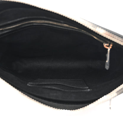 Gucci GG Supreme Monogram Appia Calfskin Web Flat Messenger Bag Black Grey 5 of 11