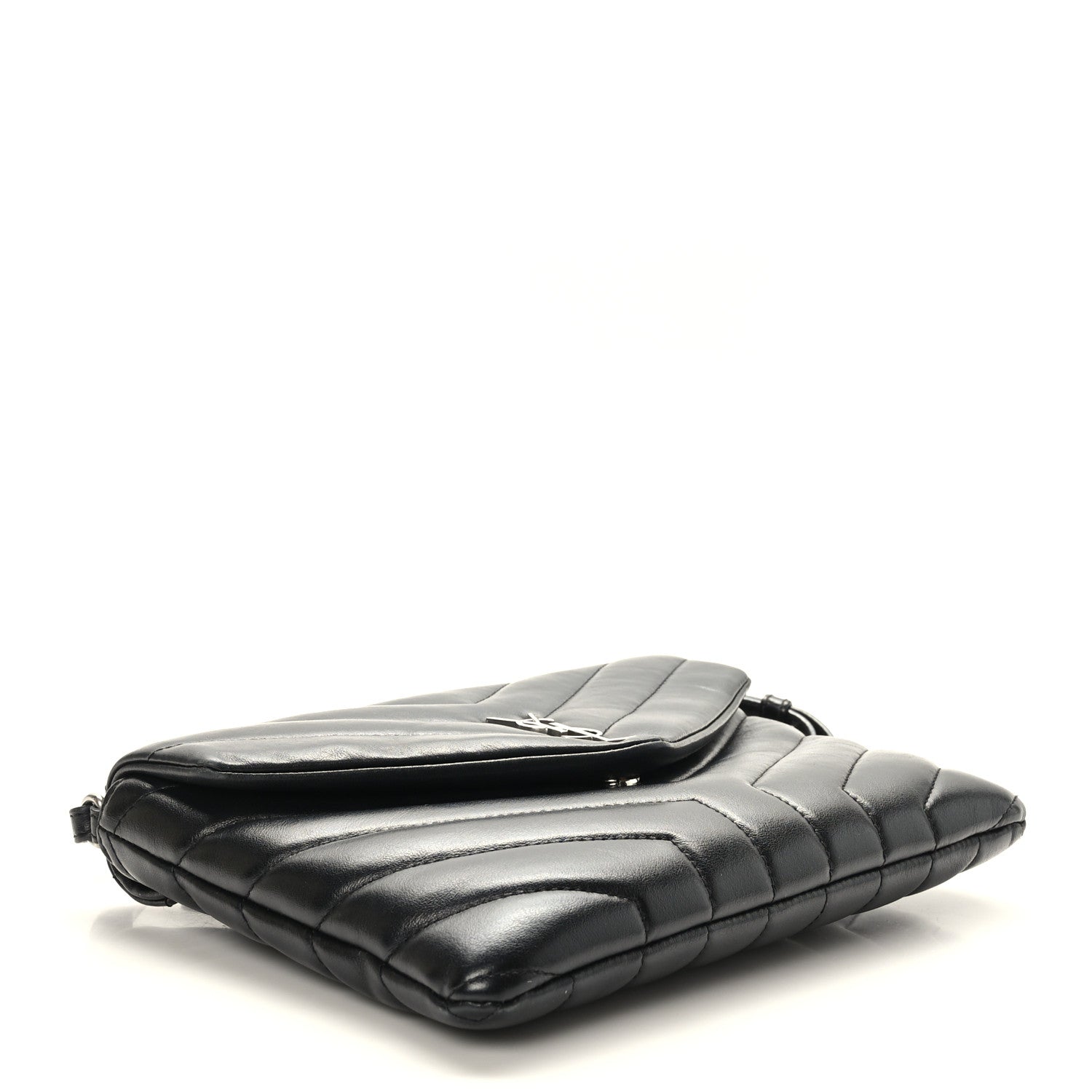 Saint Laurent Calfskin Y Quilted Monogram Loulou Flap Bag Black 4 of 10