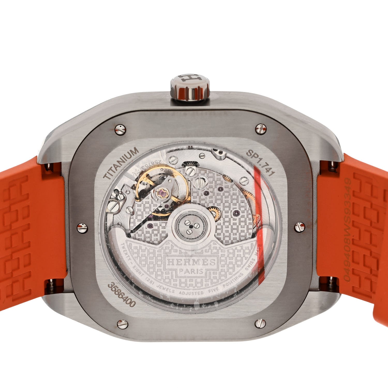 Hermes Titanium Rubber 39mm H08 Automatic Watch Orange 4 of 5