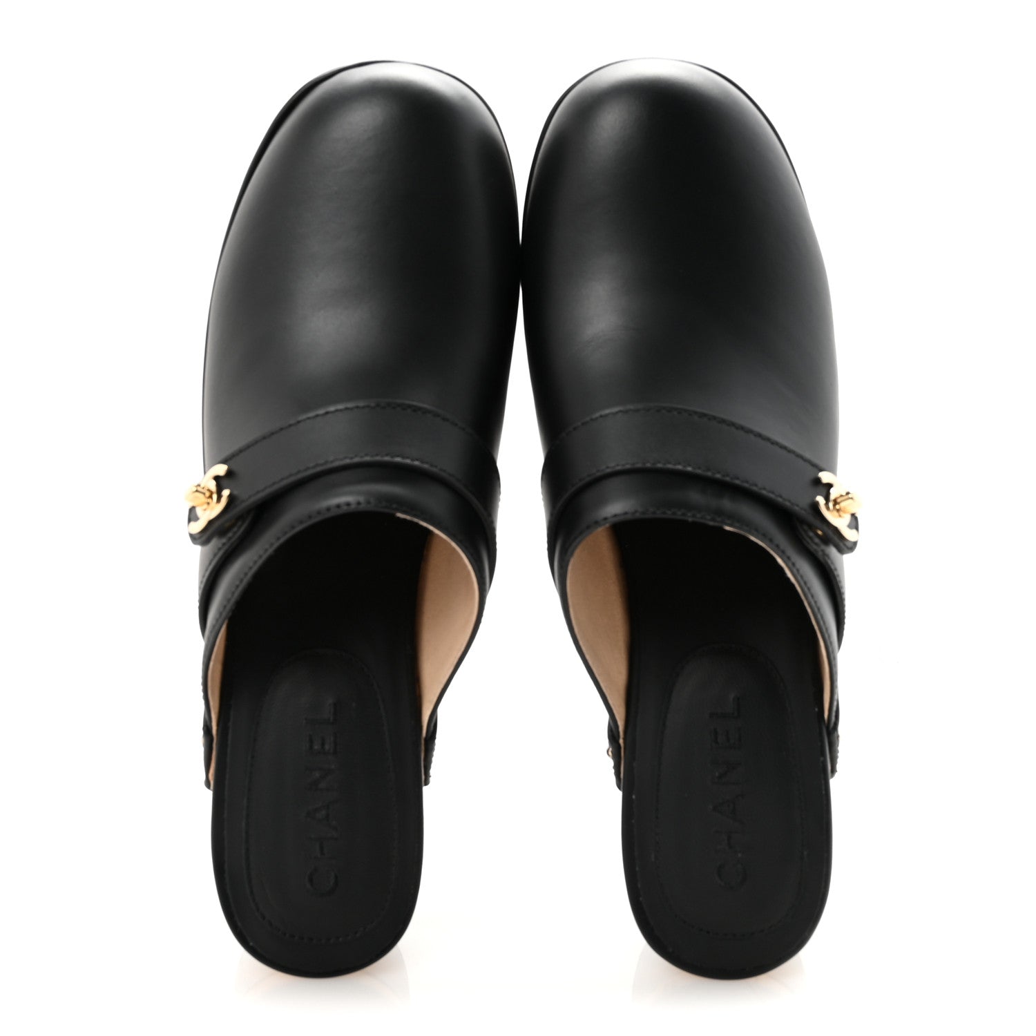 CHANEL ブラックレザー ポインテッドトゥシューズ Chanel Calfskin CC Turn Lock Clogs 41 Black 1799936 – FASHIONPHILE