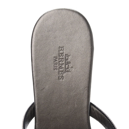 Hermes Metallic Nappa Corfou Sandals 36 Canon de Fusil Argent 6 of 8
