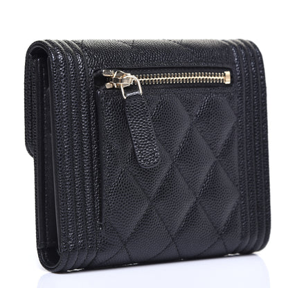 Chanel Caviar Quilted Compact Boy Wallet Black 3 of 12