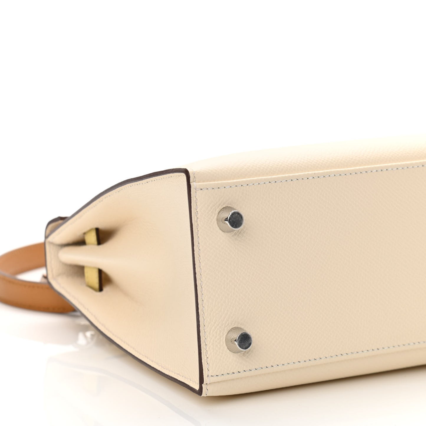 Epsom Tri-Color Kelly Sellier 25 Nata Jaune Poussin Sesame