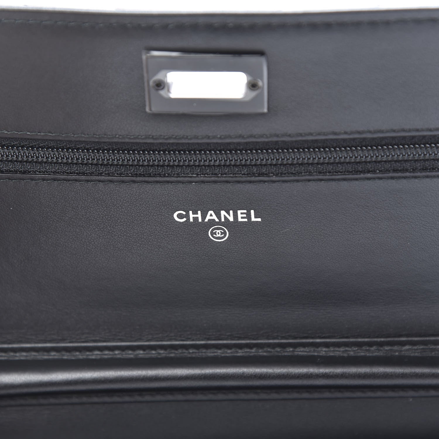Chanel Aged Calfskin Chevron Quilted Reissue Wallet On Chain WOC So Black 6 of 13
