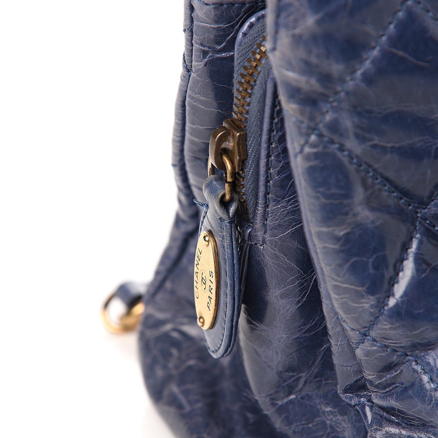 Chanel Glazed Crackled Calfskin Small Reissue Tote Blue 8 of 11