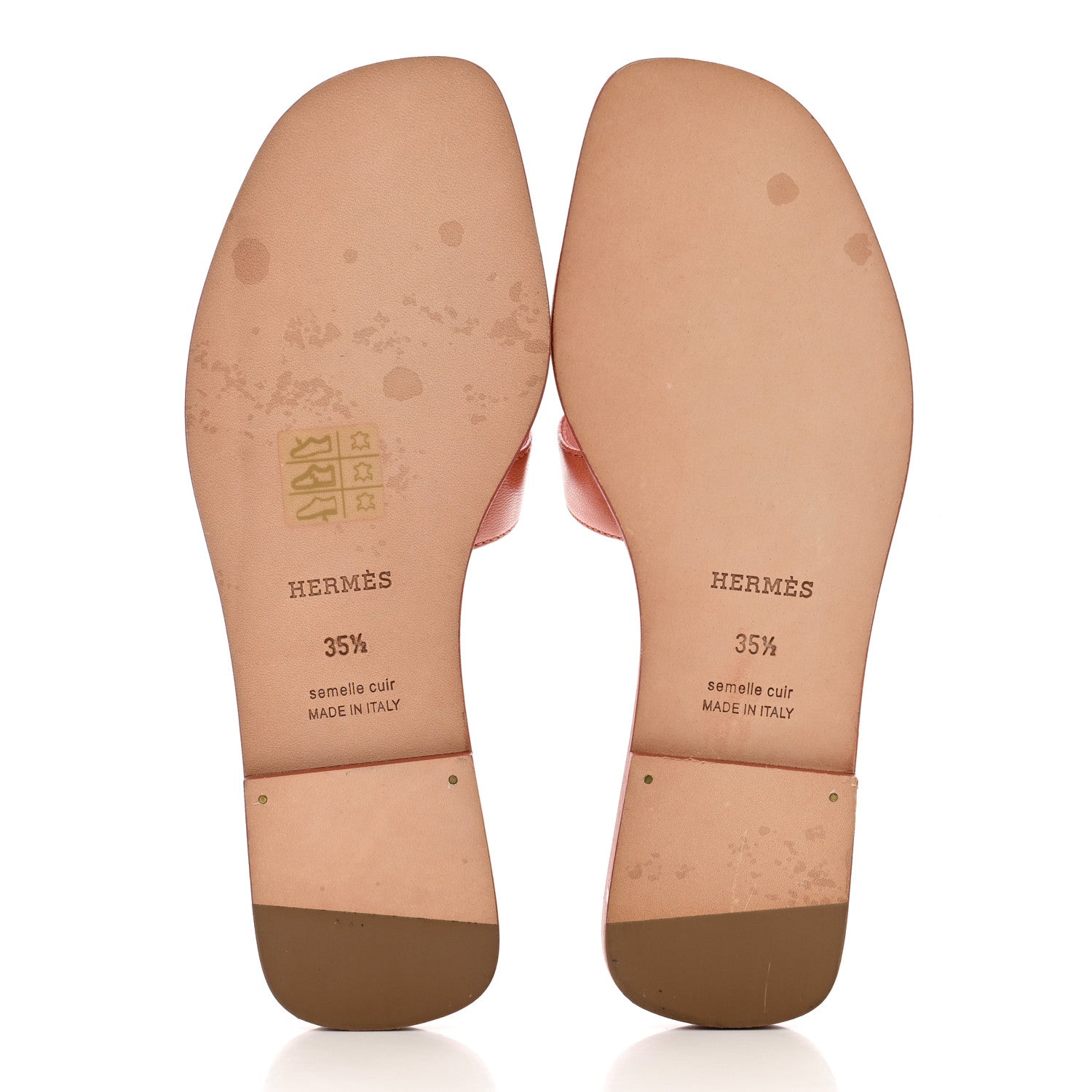 Hermes Goatskin Oran Sandals 35.5 Rouge Blush 5 of 9