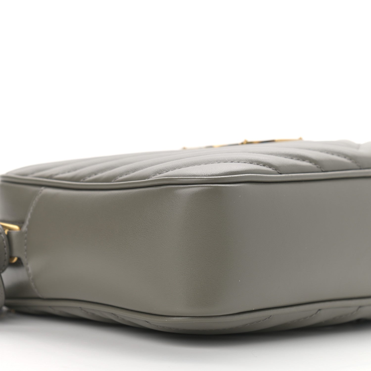Saint Laurent Calfskin Matelasse Monogram Lou Camera Bag Grey Kaki 9 of 10