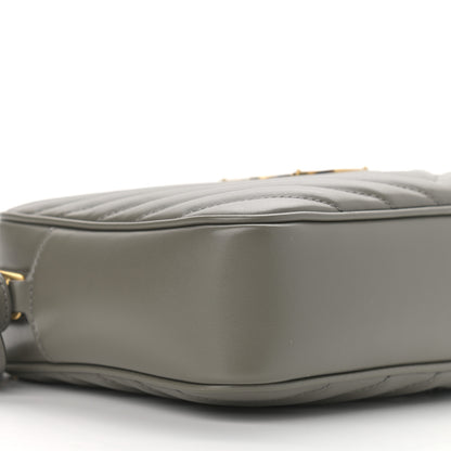Saint Laurent Calfskin Matelasse Monogram Lou Camera Bag Grey Kaki 9 of 10