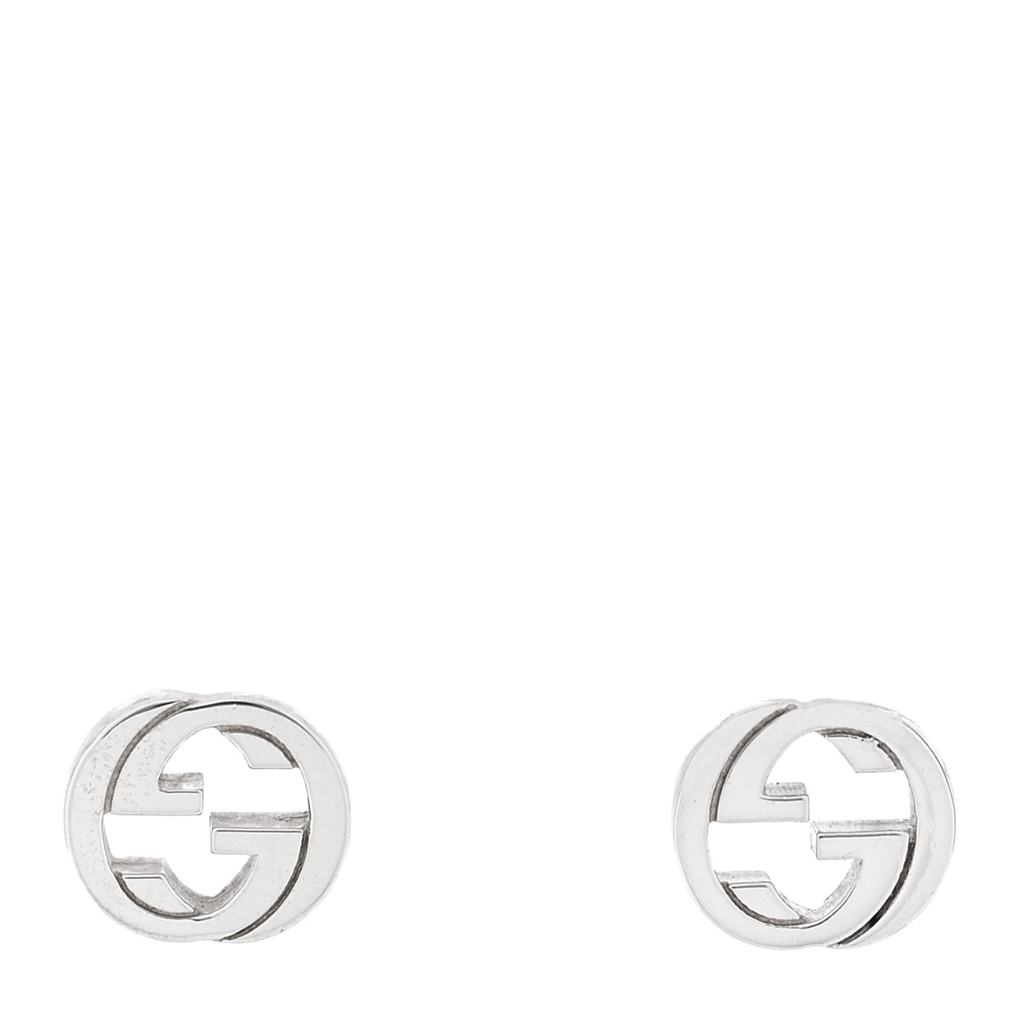 Sterling Silver Interlocking GG Stud Earrings