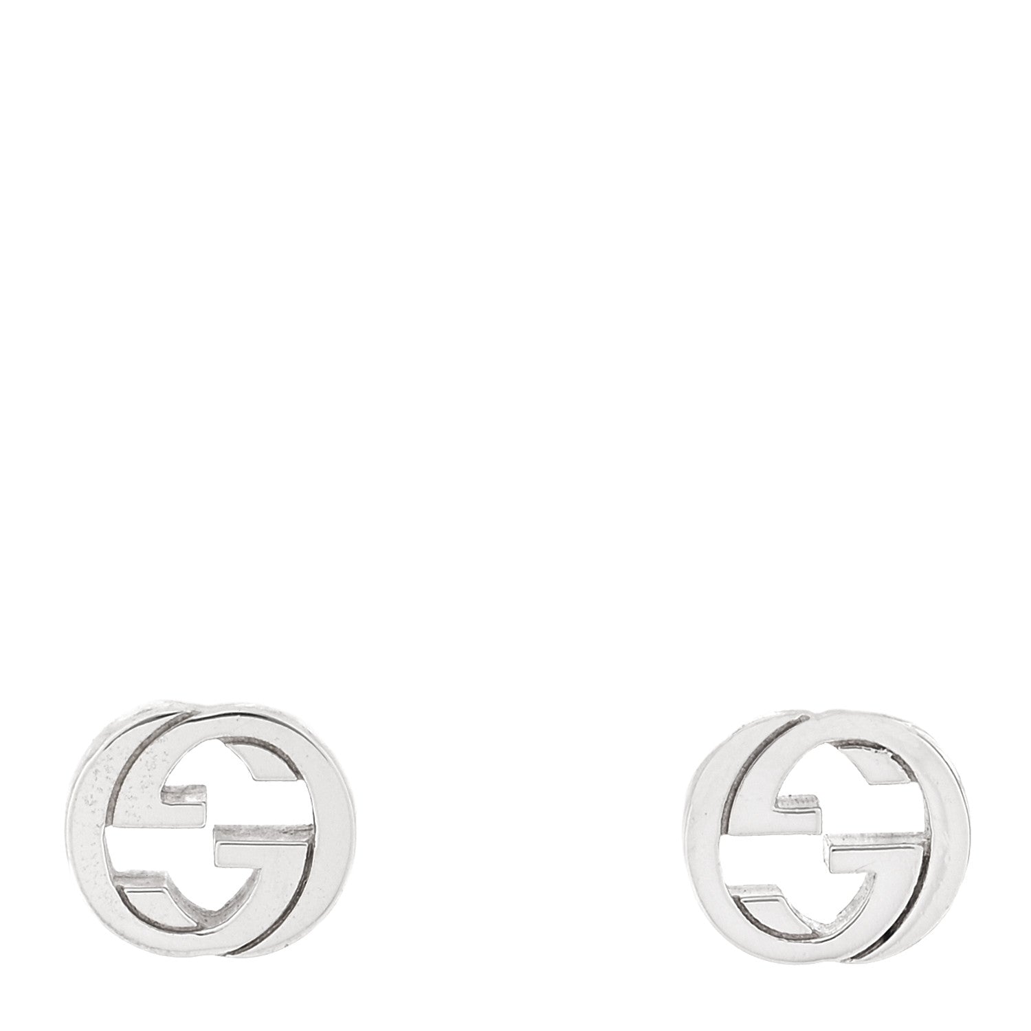 Gucci Sterling Silver Interlocking GG Stud Earrings 1 of 5