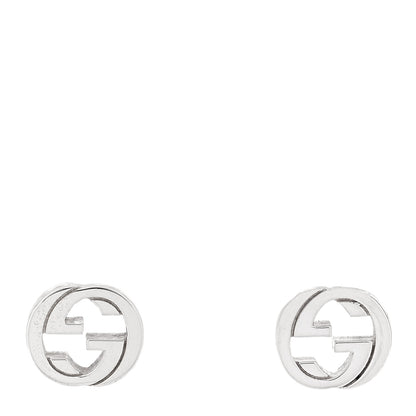 Gucci Sterling Silver Interlocking GG Stud Earrings 1 of 5
