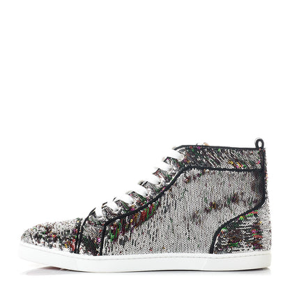 Christian Louboutin Womens Metallic Sequin Bip Bip Orlato Flat Sneakers 40 Multicolor 1 of 10