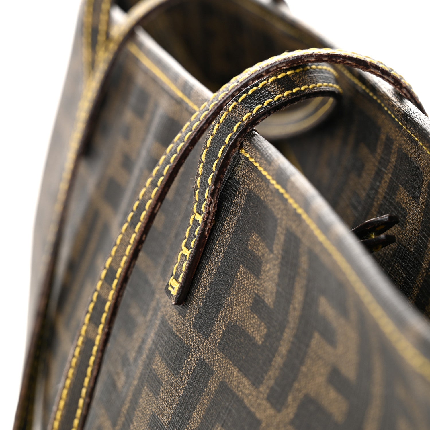 Fendi Zucca Spalmati Small Roll Tote Tobacco Yellow 10 of 10