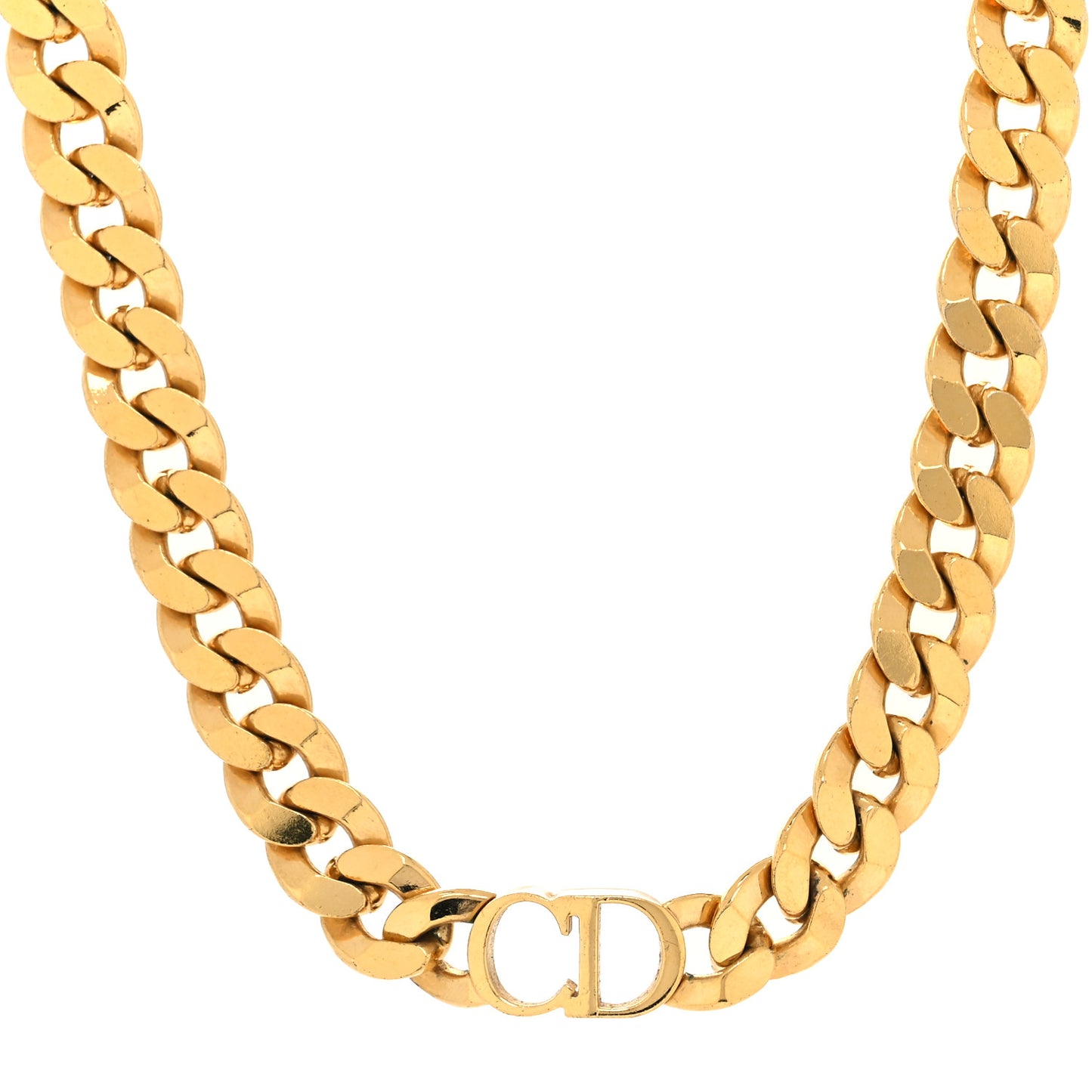 Metal CD Choker Necklace Gold