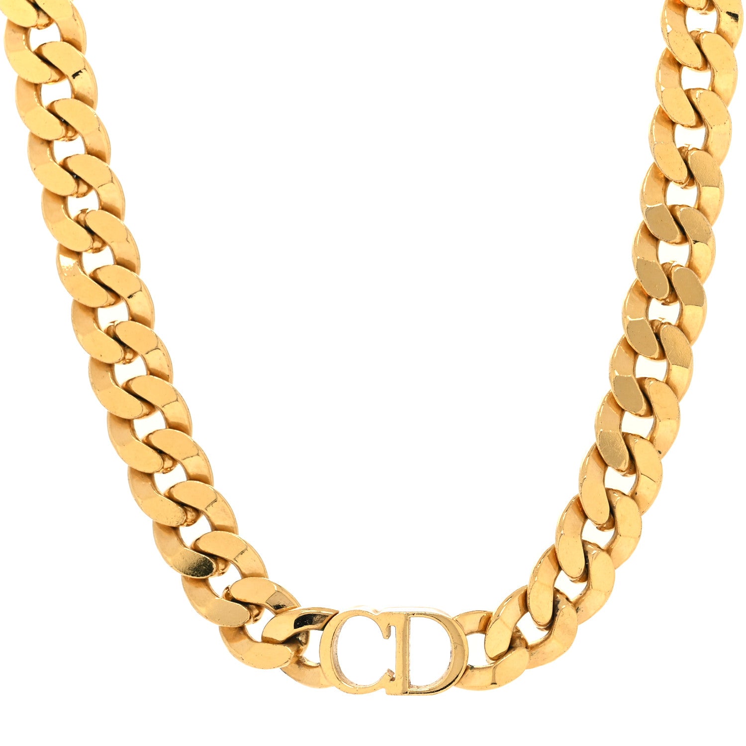 Christian Dior Metal CD Choker Necklace Gold 2 of 5