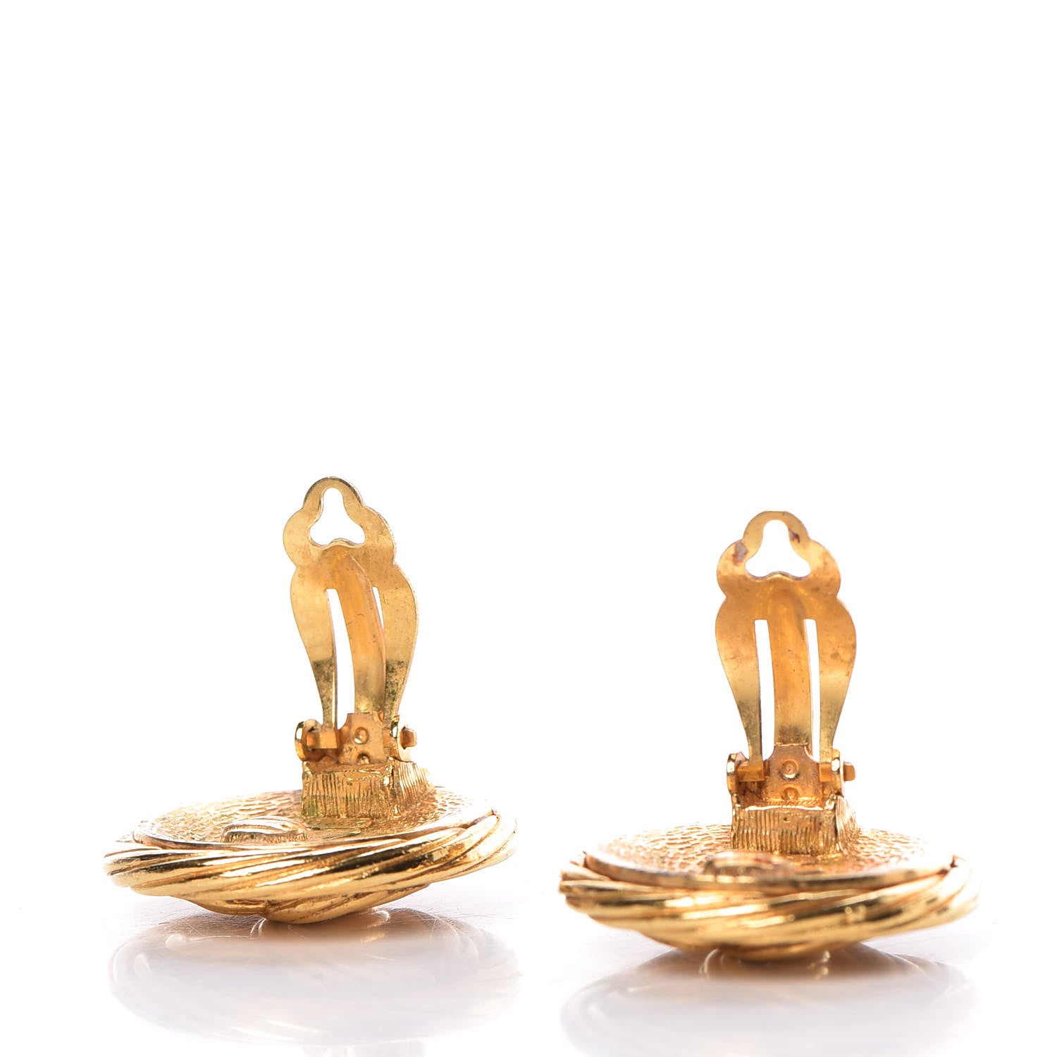 Chanel CC Clip On Earrings Gold 3 of 5