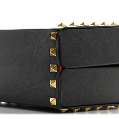 Valentino Garavani Grainy Calfskin Rockstud Alcove Box Top-Handle Bag Black 9 of 11