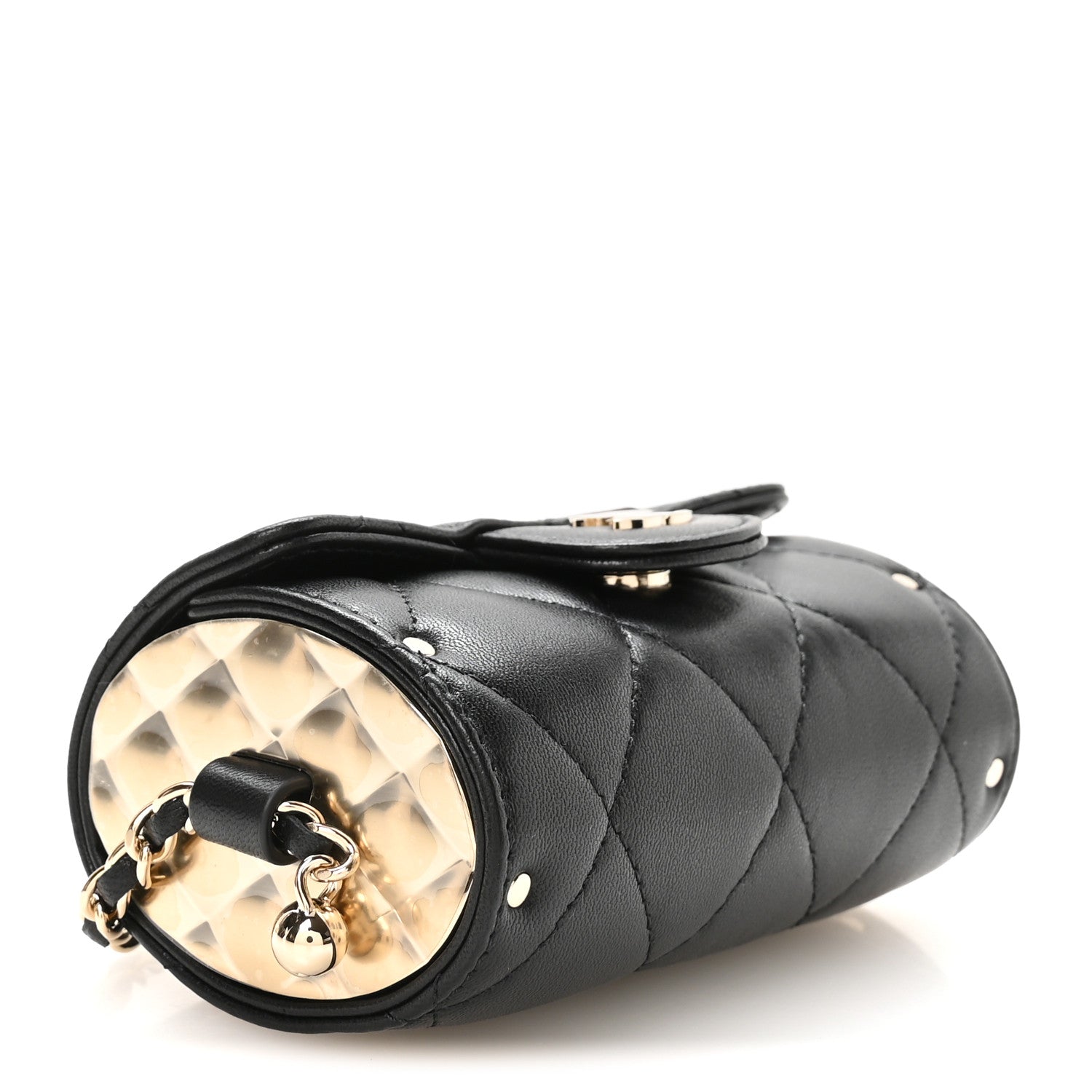 Chanel Lambskin Quilted Box Of Secrets Card Holder With Chain Black 3 of 9
