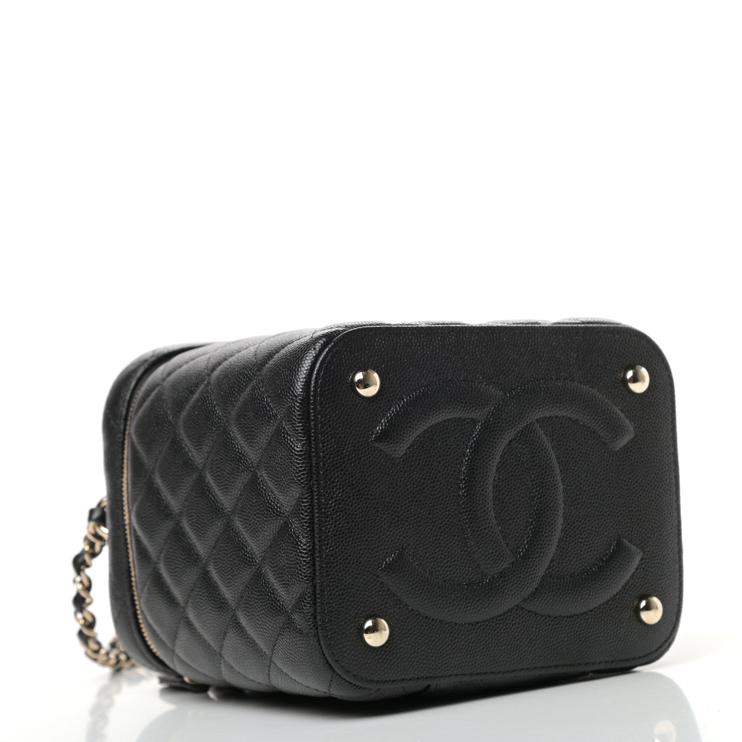 Chanel Caviar Quilted Small Top Handle Vanity Case With Chain Black 4 of 10