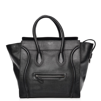Celine Drummed Calfskin Mini Luggage Black 1 of 8