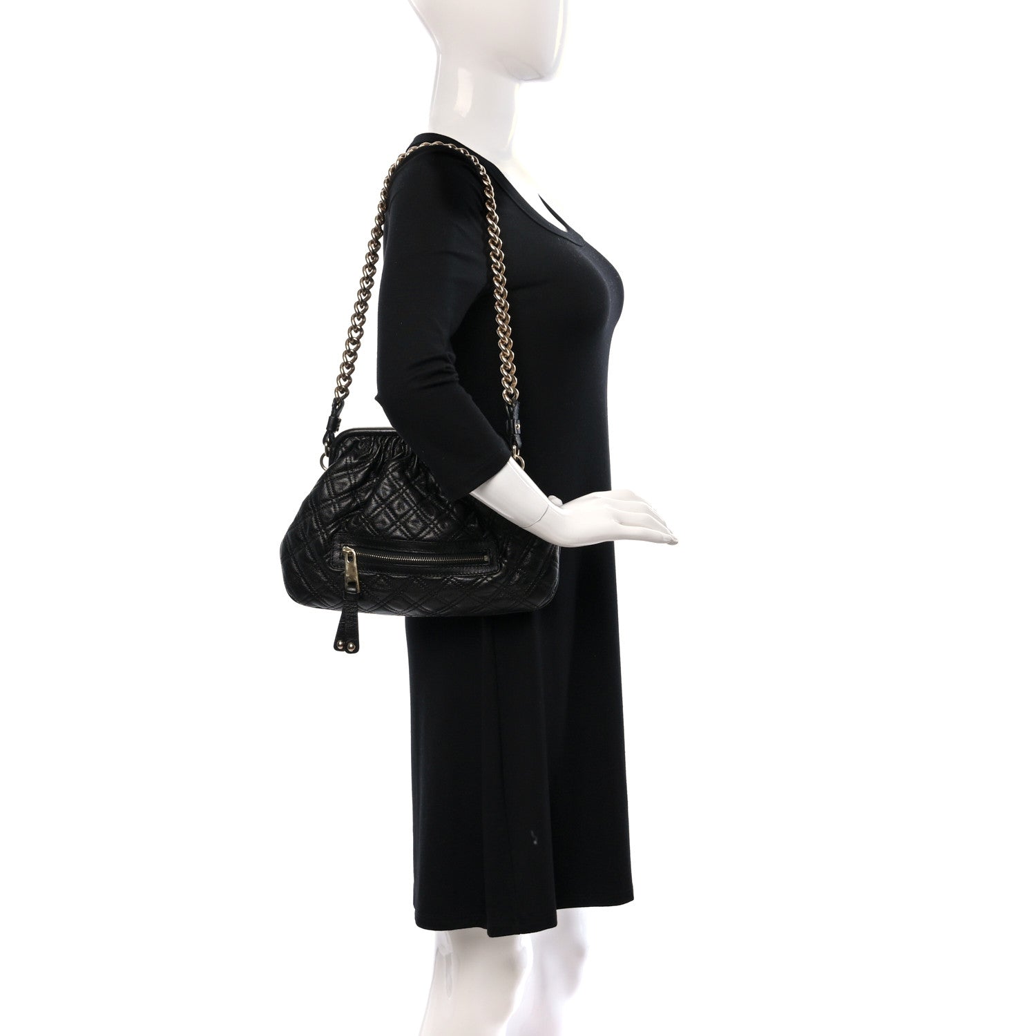 Marc Jacobs Calfskin Quilted Little Stam Black 2 of 8