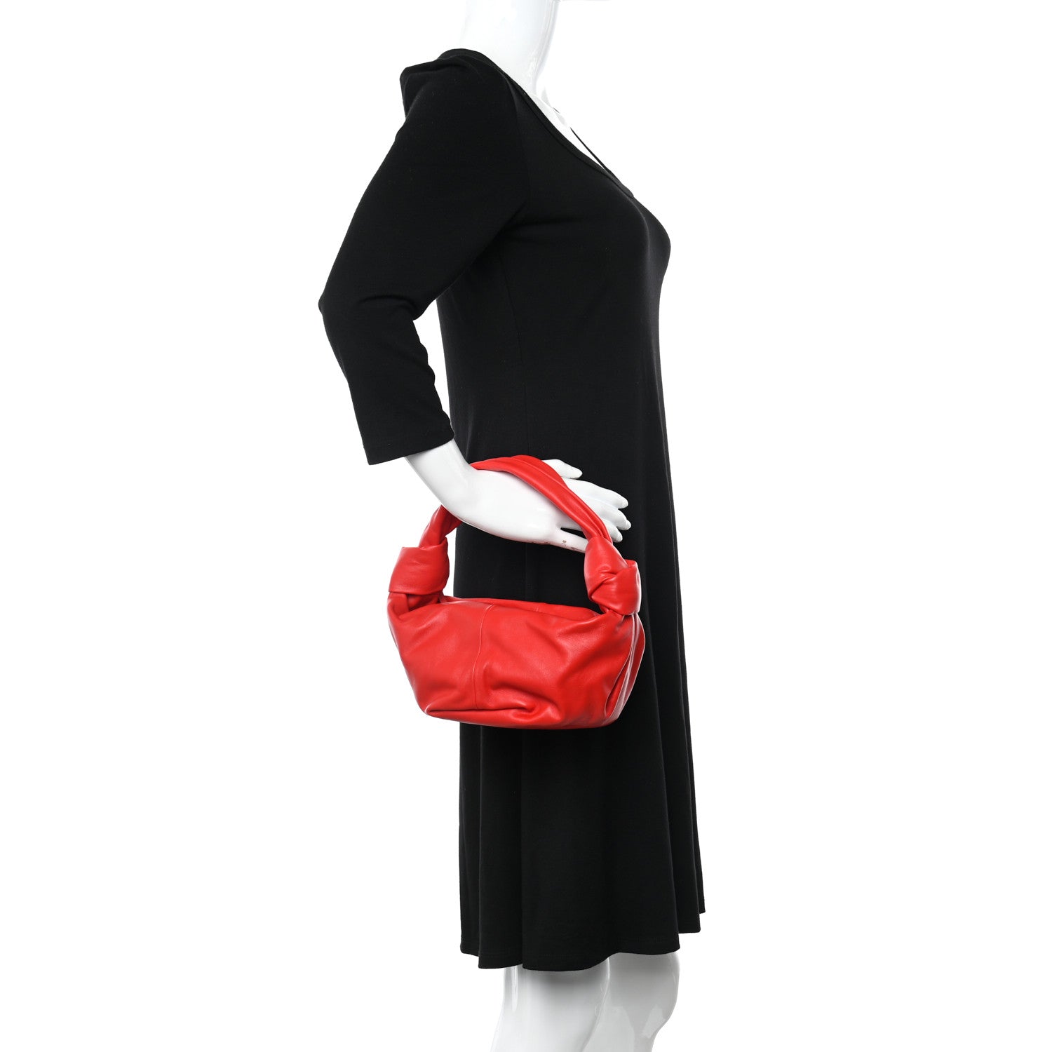 Bottega Veneta Calfskin Mini Double Knot Bag Red 2 of 10