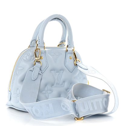 Louis Vuitton Calfskin Bubblegram Alma BB Ice Blue 3 of 10