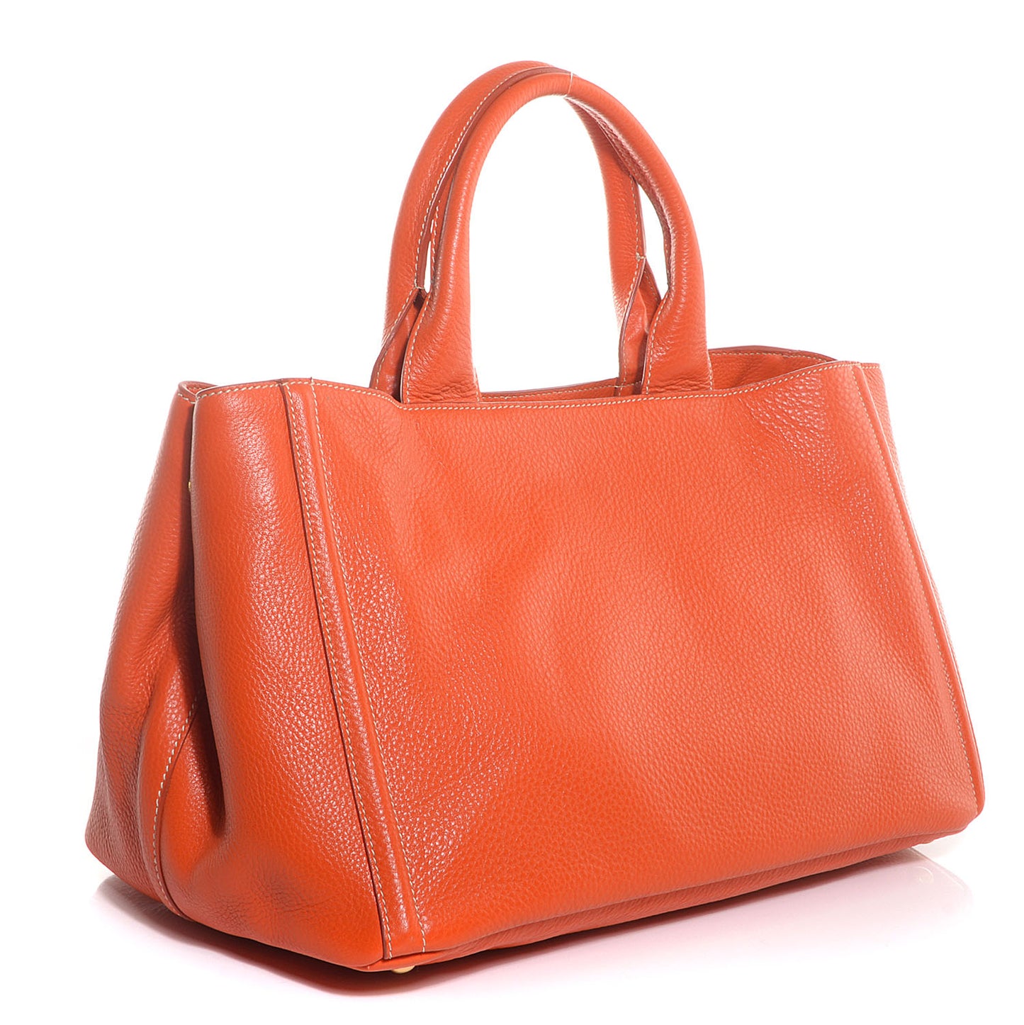 Vitello Daino Shopping Tote Papaya